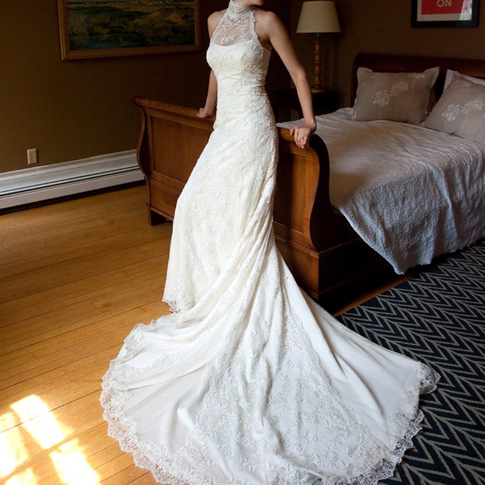 Wedding Dress, La Sposa Pronovias High Neck Halter